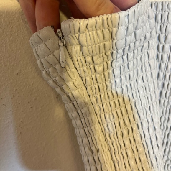 Proenza Schouler Dress - Women’s 4 White - Pleats Midi Faux Leather - Picture 11 of 11